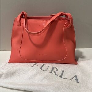 Furla Vibrant Coral Vintage Hand Bag